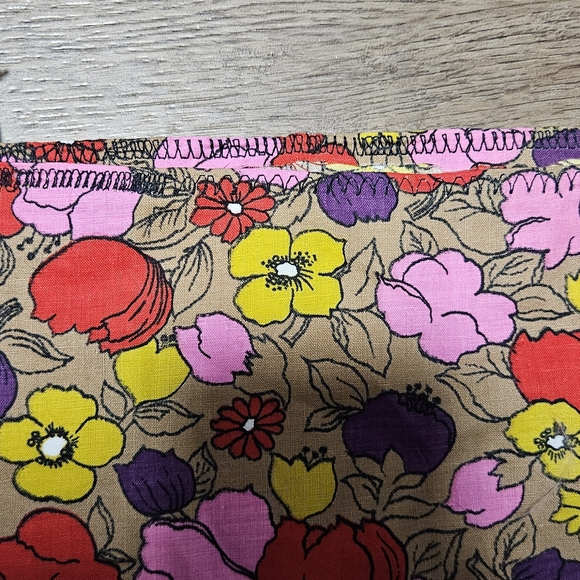 Handmade Floral Crop Top with Black Tie Straps - Picture 4 of 5